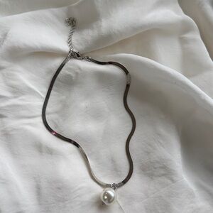 Silver Necklace with Pearl Pendant